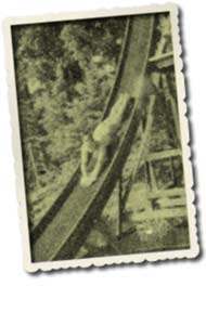 Image of visitors enjoying an old slide into the lake at Weewauncha Lodge.